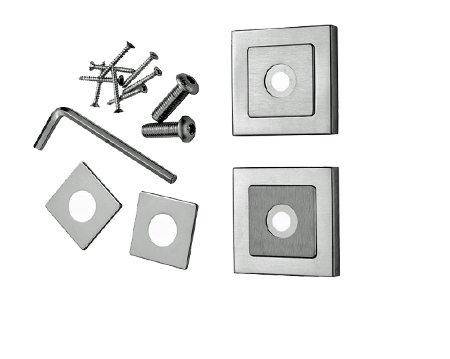 Eurospec Square Rose Packs, 8mm x 52mm, Duo Finish Polished & Satin Stainless Steel - SSR1405SSS/DUO